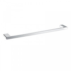 Square Chrome Single Towel Rail 600mm Solid Brass Wall Mounted